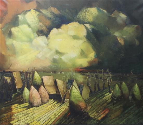 Johann Margaretha Gutlich (1920-2000) Extensive landscape 47 x 55in.